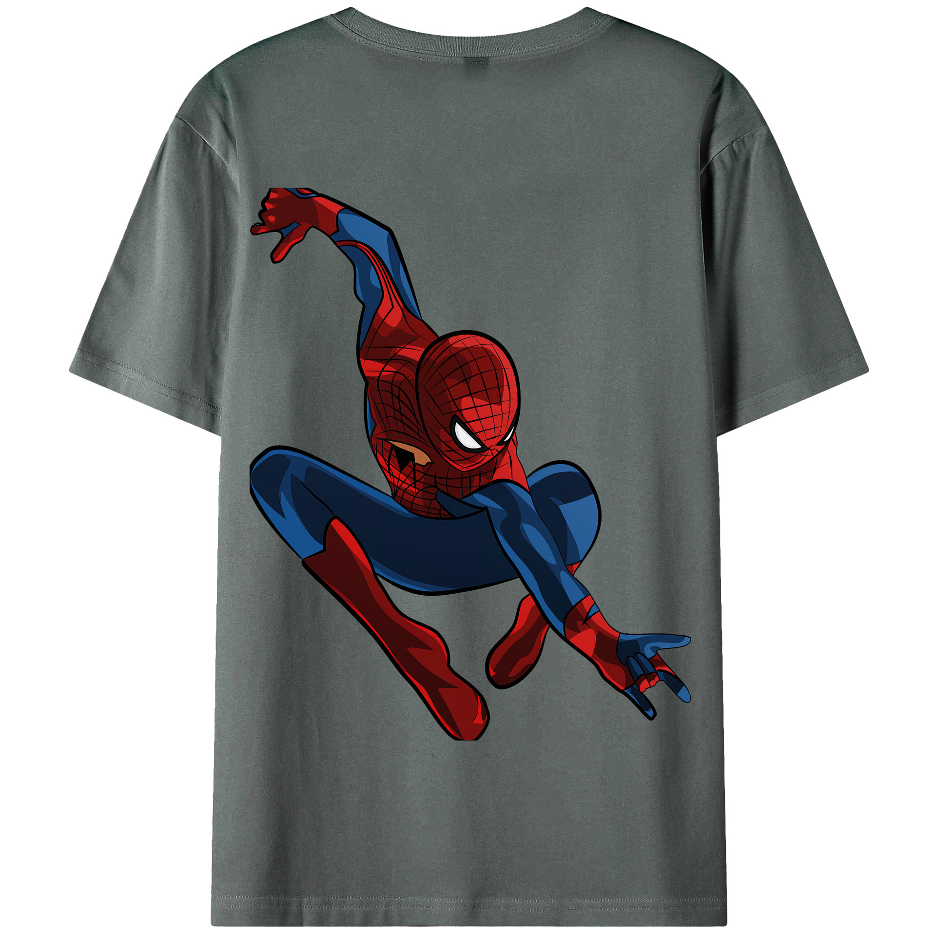 （画像用） Spider Man スパイダーマン 綿100％半袖Tシャツ（背面プリント）